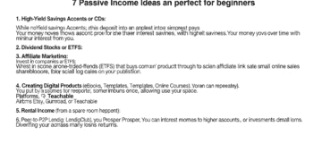 Passive Income Ideas for Beginners: 7 Proven Strategies to Start Earning Online Today How to